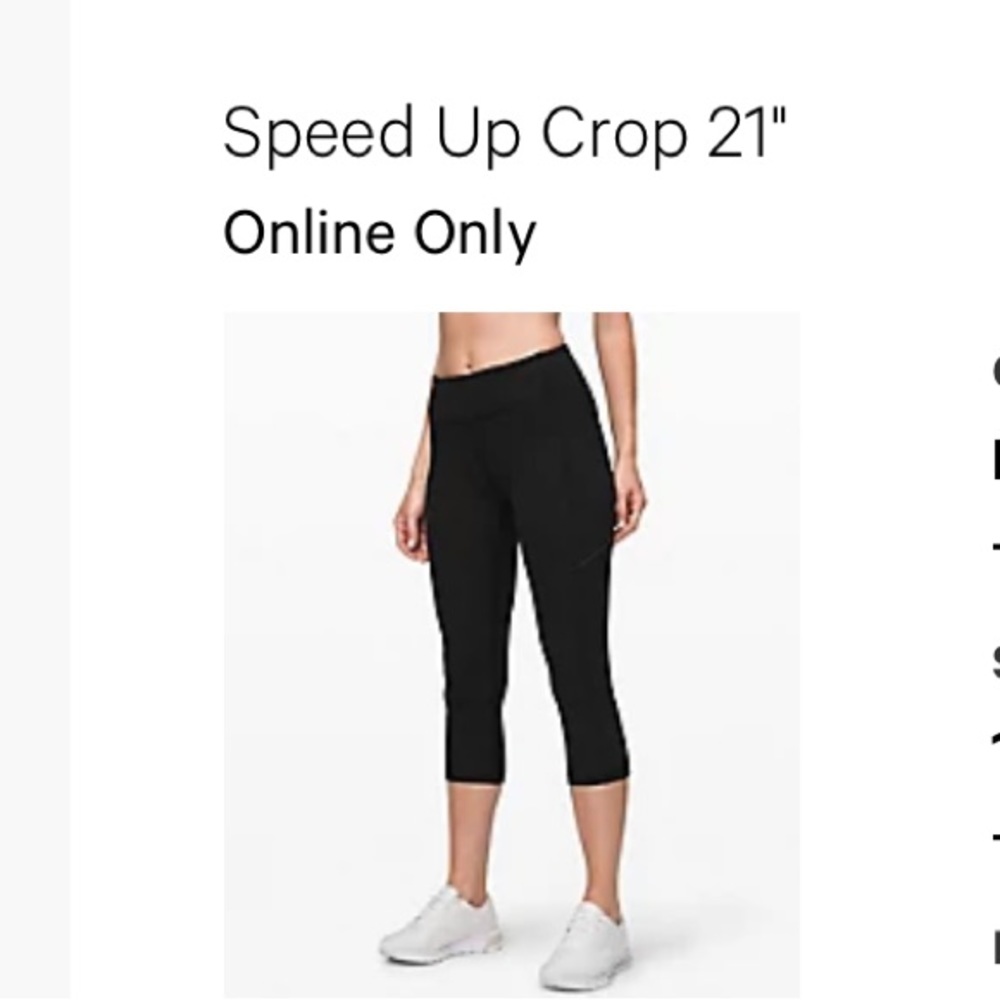 Lululemon Speed Up Crop 21”